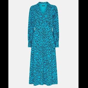 NWT Whistles Terrazzo Print Midi Dress Blue Size 16